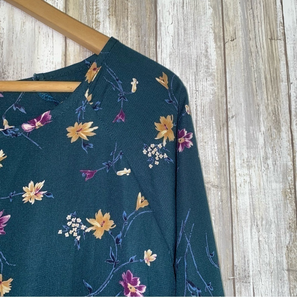 Carole Christian Hunter Green Floral Short Dress - Picture 2 of 6